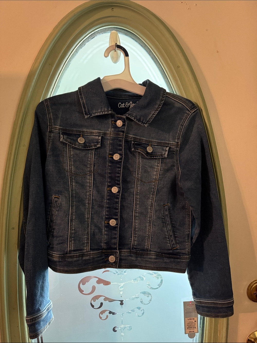 Cat & Jack Child Large Dark Wash Denim Jacket - Blue